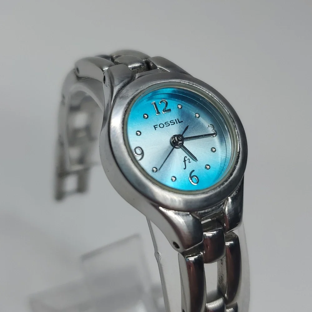 Fossil ES 9466 Turquoise Blue Dial Silver Stainless Steel Watch
